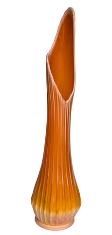 L.E. SMITH swung Bittersweet glass vase 27.5"