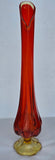 Viking vintage red Glass swung 20" vase