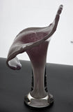 Jack in the pulpit footed glass  vase art glass vase