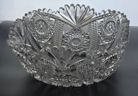 ABP cut glass square bowl American brilliant period 1886 -1915 bob8