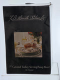 L.E Smith Glass iridescent turkey lid soup bowl