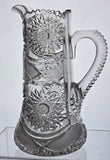 American Brilliant Period Cut Glass Pitcher Antique hobsrar base