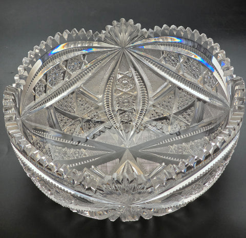 ABP cut glass blown blank bowl American brilliant period 1886 -1915 bob32