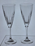 Mikasa cut glass flutes stemware pair