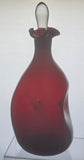 Blenko Ruby red triple pinched Glass decanter