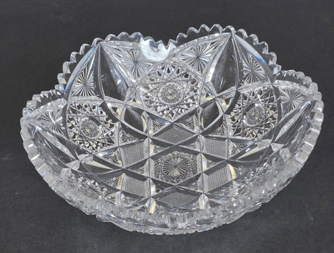 ABP cut glass signed Hawkes bowl American bob22