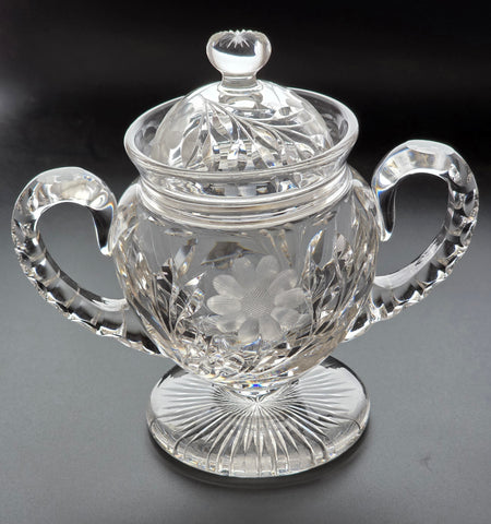Cut Glass 2 handled compote, Antique