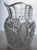 ABP cut glass pitcher American brilliant blown blank Bob5