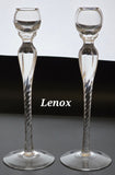 Pair of Lenox Aria candle sticks Crystal Made in USA Mt Pleasant PA