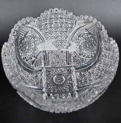 ABP cut glass blown blank bowl American brilliant period 1886 -1915 bob12