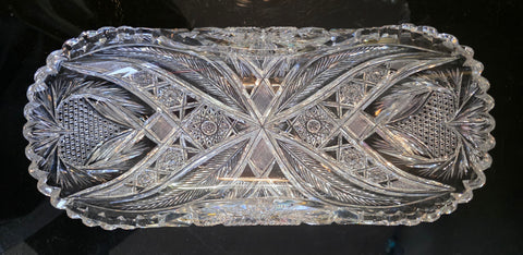 ABP Cut glass rectangular folded bread tray bob56