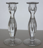 Pair of hand Cut Glass candle sticks Antique Bob28