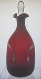 Blenko Ruby red triple pinched Glass decanter