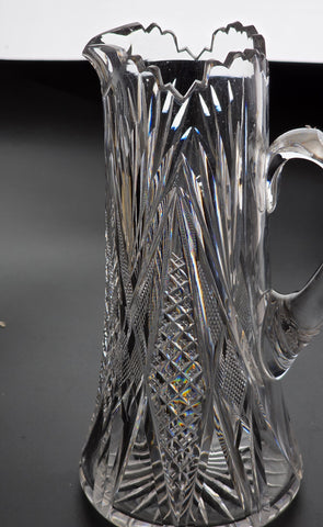 Cut glass pitcher brilliant blown blank