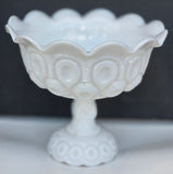 L.E SMITH milk glass Moon and star open footed dish