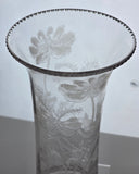 Needle acid etched glass vase antique Dorflinger bob43