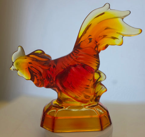 L.E SMITH fighting ruster glass bird