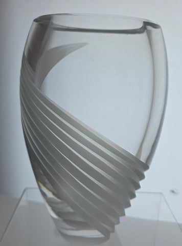 Lenox Glass heavy vase Lenox USA crystal Windswept Signed