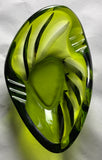 LE Smith glass one of a kind green kidney ashtray