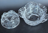L.E Smith clear Glass cabbage bowl with lid