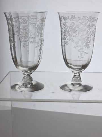 Fostoria Navarra sherry glass, Crystal Made in USA Pair
