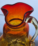 Amberinea crackle glass small pitcher
