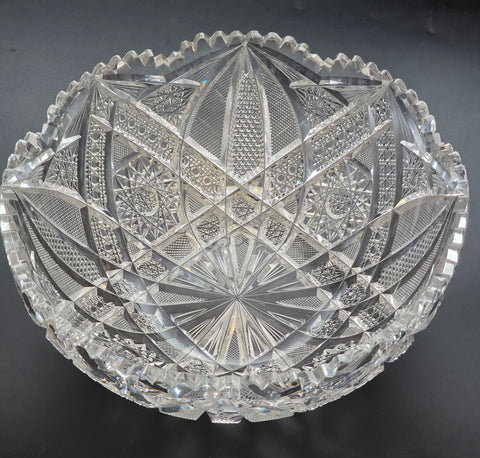 ABP cut glass blown blank bowl American brilliant period 1886 -1915 bob37