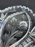 Hand Cut glass Bohemia triangle large snack dish 24% lead crystal