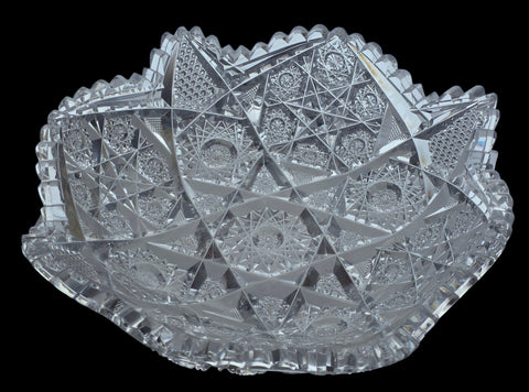 ABP cut glass low bowl cluster American brilliant period 1886 -1915 bob70