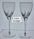 Lenox Cut glass Firelight gold rim Crystal wine Made in USA mouth blown 2 pieces