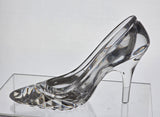 Hand cut glass slipper Signed