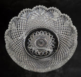 Signed Sinclair ABP cut glass blown blank bowl American brilliant period 1886 -1915 bob54