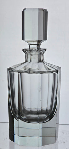 Vintage hand cut glass fluted panel decanter