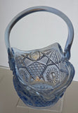 L.E Smith Glass iridescent blue basket