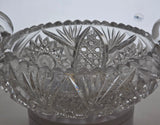 ABP cut glass 2 handled dish American brilliant period 1886 -1915 bob55
