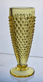 2 .L.E Smith Glass yellow HOBNAIL bud vase