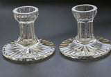 Signed Waterford CUT GLASS pair candle sticks
