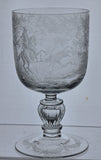 Copper wheel engraved Hunt scene glass chalice crystal