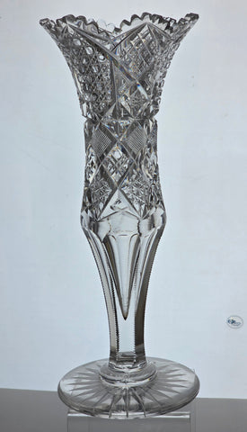 ABP cut glass vase antique bob44