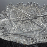 ABP cut glass square dish American brilliant period 1886 -1915 bob71