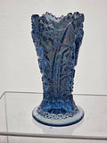 L.E Smith Glass whirling star iridescent ice blue small vase.
.