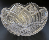 ABP cut glass bowl American Brilliant comet variation tg