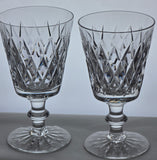 Hand cut clear glass goblet Seneca Pair