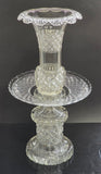 3 part Cut glass vase antique