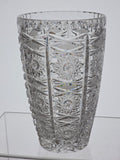 (Czech hand cut glass vase