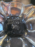 Signed art glass amethyst dish