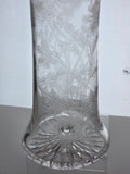 Needle acid etched glass vase antique Dorflinger bob43