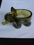 Vintage glass 1960's green elephant cigar ashtray Italy