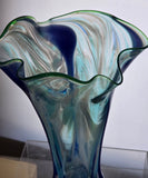 L.E Smith multicolor Glass hand made art vase.
.