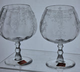 LENOX Navarra brandy sniffler glass, Crystal Made in USA Mt Pleasant PA Pair